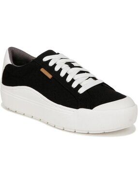 Womens Black Canvas Comfortable Boot Slip On Fashion Sneaker Lace Up Casual Shoe